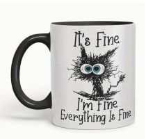 tazza con gatto it's fine I'm fine everything is fine