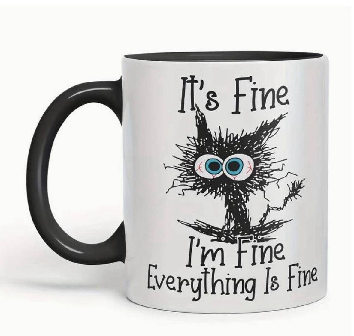 tazza con gatto it's fine I'm fine everything is fine tazza con gatto it's fine I'm fine everything is fine